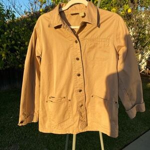 Vintage Blassport Bill Blass Tan Utility Jacket Medium Cotton Chore Jacket